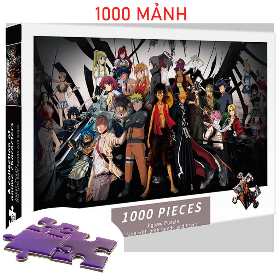 Tranh Xếp Hình 1000 Mảnh Tổng Hợp Các Nhân Vật Anime Naruto Onpiece Dành Cho Người Lớn Và Trẻ Em, Ghép Hình 1000 Miếng Cao Cấp/ Jigsaw Puzzle 1000 Pcs/ Tranh Ghép Phát Triển Tư Duy/ Quà Tặng Ý Nghĩa/ Kích Thước: 70x50 cm