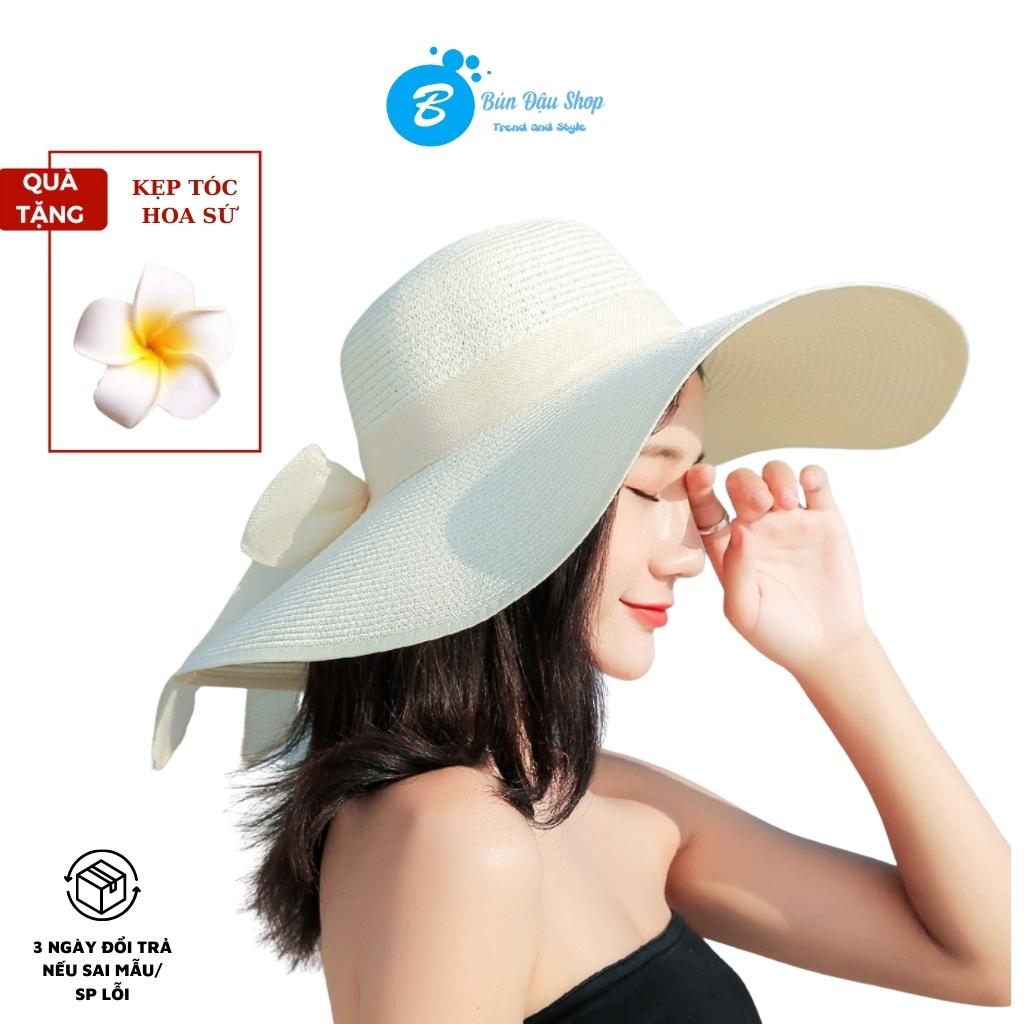 Nón Cói Đi Biển Rộng Vành TẶNG 1 Kẹp Hoa Đại