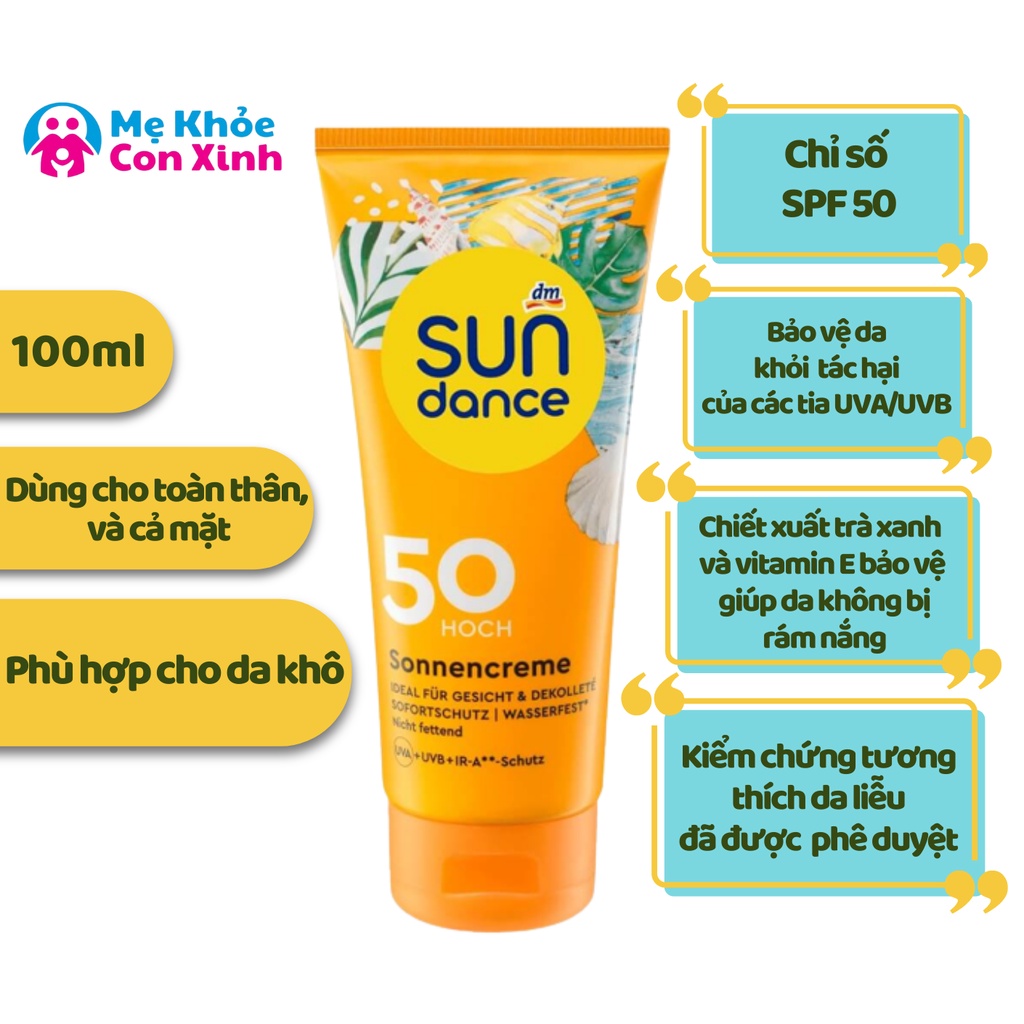 Kem chống nắng toàn thân sundance spf50 100ml