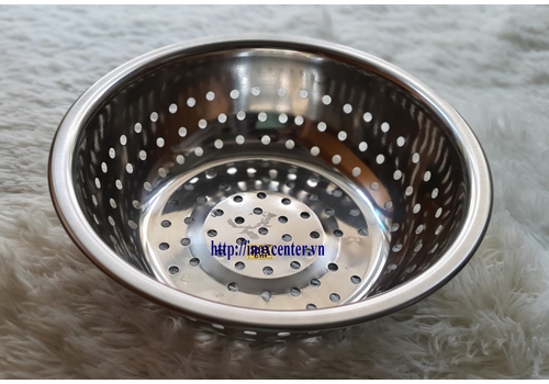 Rổ inox 304 dày dặn, cao cấp , đường kính lỗ: ø 7 mm