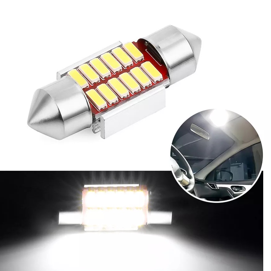 Bóng đèn led trần ô tô siêu sáng C5W, thích hợp xe con, xe tải, điện 12v, 24v