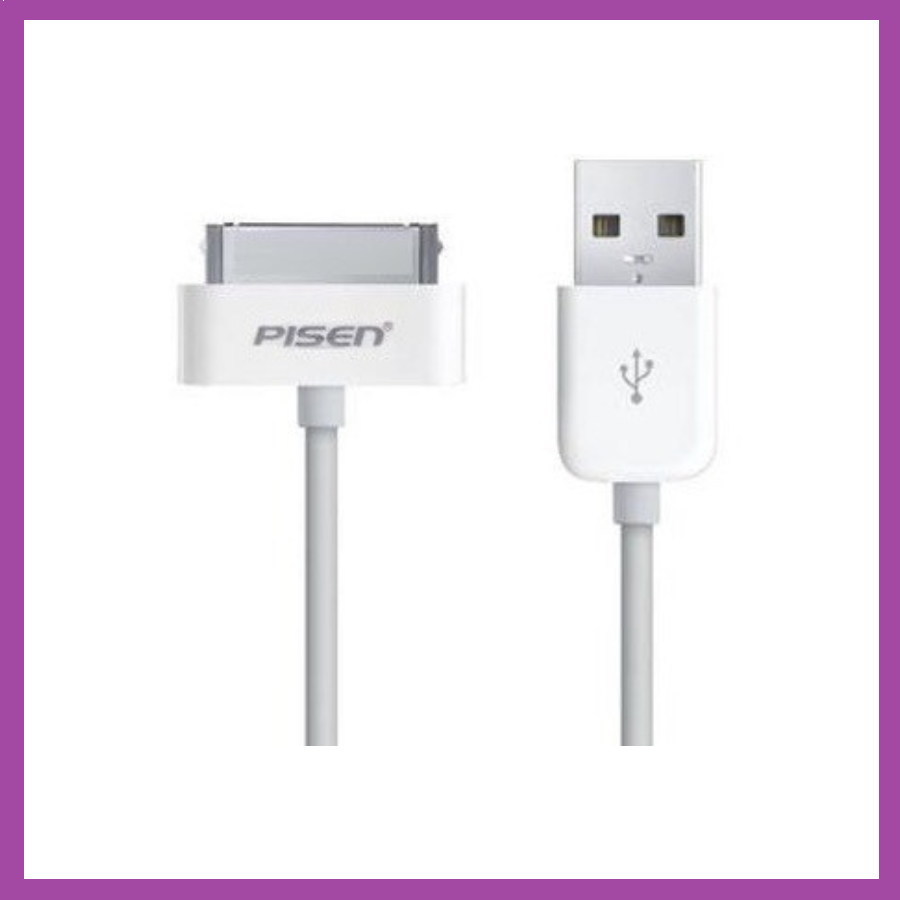Dây sạc pisen dùng cho ipad 2, ipad 3, iphone 4, 4s - Hàng chính hãng