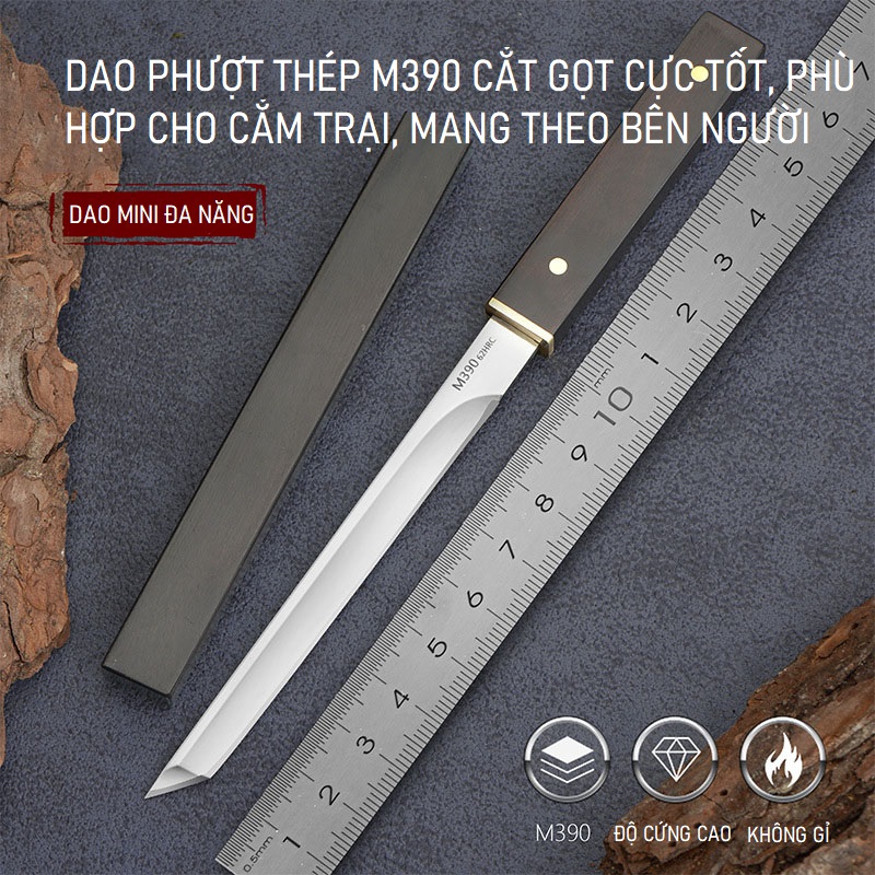 Dao Cầm Tay Mini Đa Năng, Chất Liệu Thép M390 Chống Gỉ Sét, Chống Mài Mòn, Chịu Nhiệt Cao, Phù Hợp C
