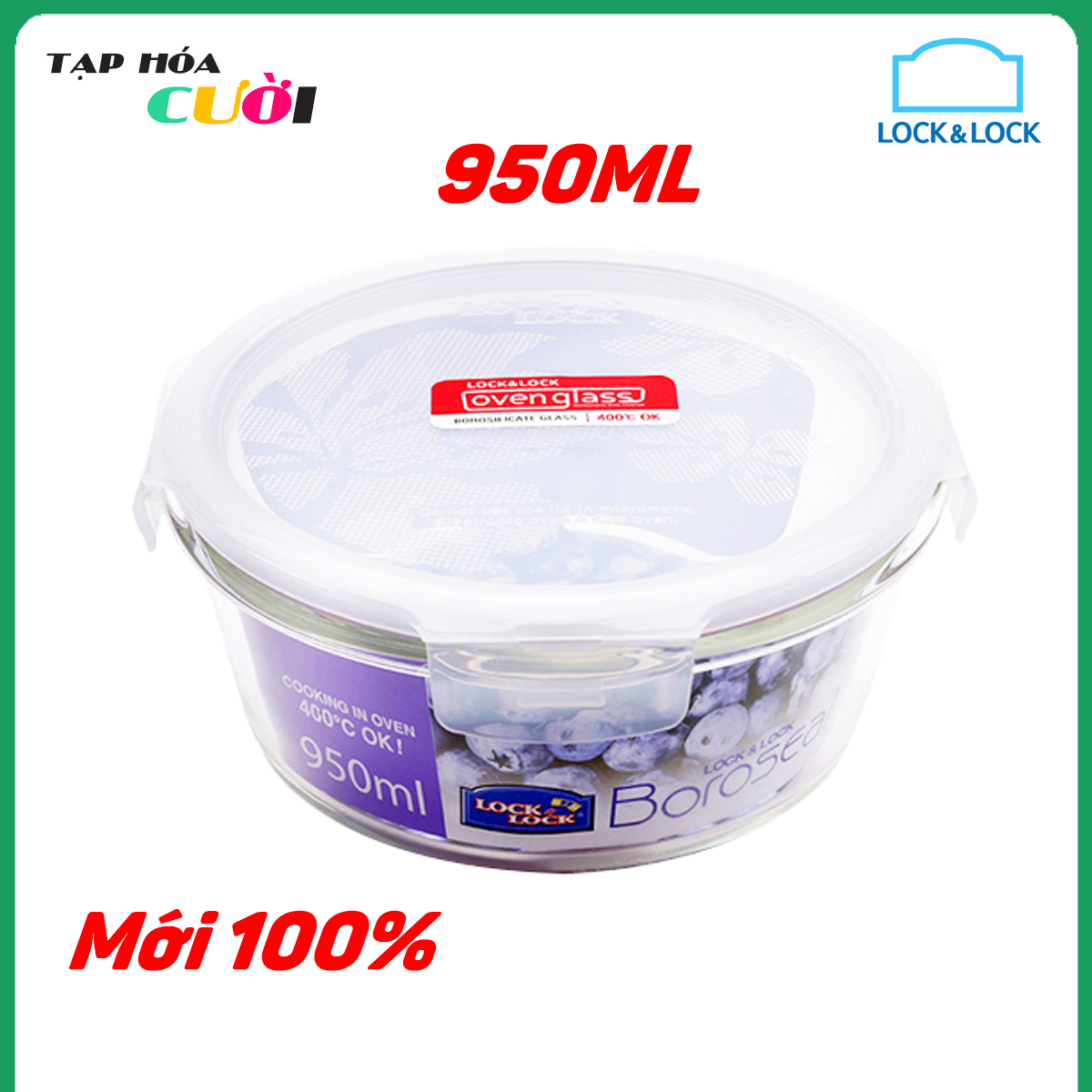 Hộp thủy tinh đựng đồ ăn hộp đựng thực phẩm hộp lock and lock tròn 950ML chịu nhiệt dùng được lò vi sóng hộp thủy tinh có nắp đậy chống tràn