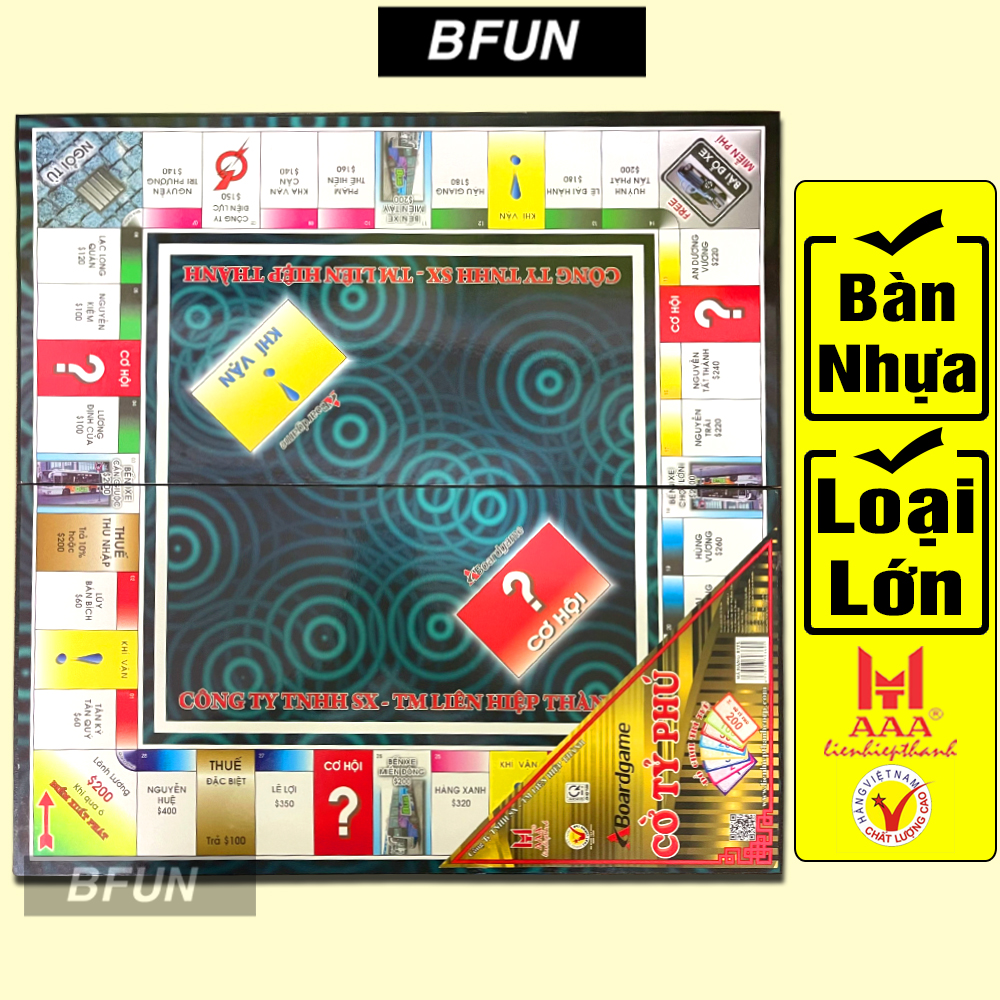 Cờ Tỉ Phú Việt Nam Cao Cấp ĐỦ LOẠI Sato, Liên Hiệp Thành, Monopoly, Trung Lê - Bàn Cờ Tỷ Phú Xịn Giá Rẻ Bàn Nhựa và Giấy LOẠI LỚN CỠ VỪA - Bộ Cờ Tỉ Phú Board game Giá Rẻ - Đồ Chơi Trẻ Em Trí Tuệ BFUN