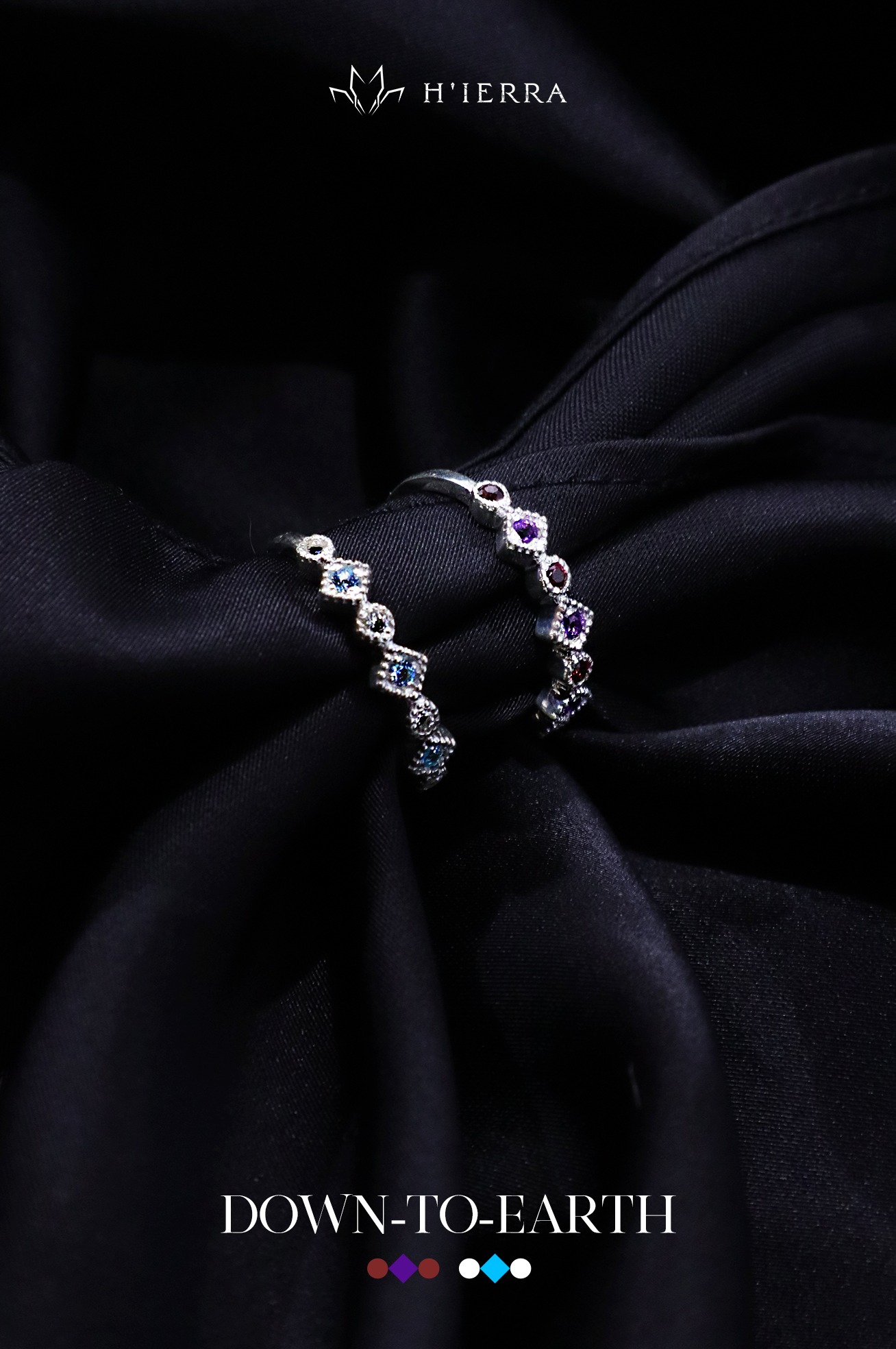 Nhẫn bạc nữ h'ierra air ring twins đai hai loại đá cao cấp | bst down-to-earth