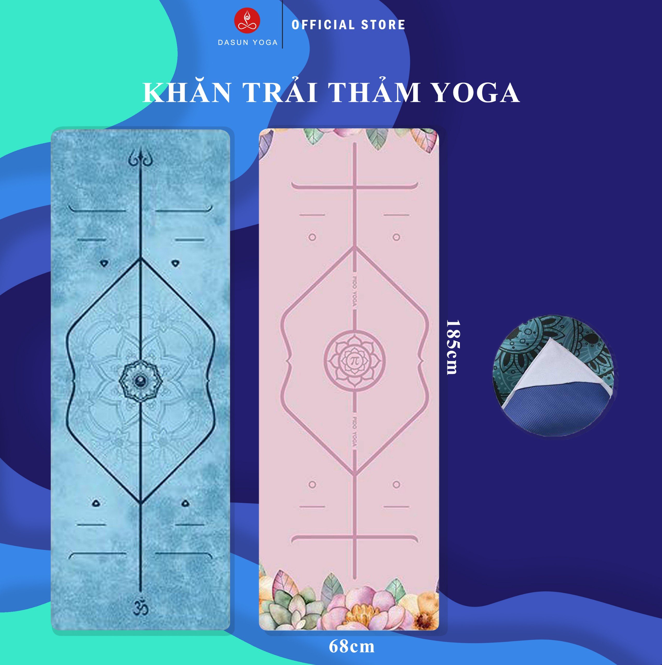 Khăn trải thảm tập Yoga Định tuyến PIDO Cao Cấp(NEW) - Tặng kèm túi đựng