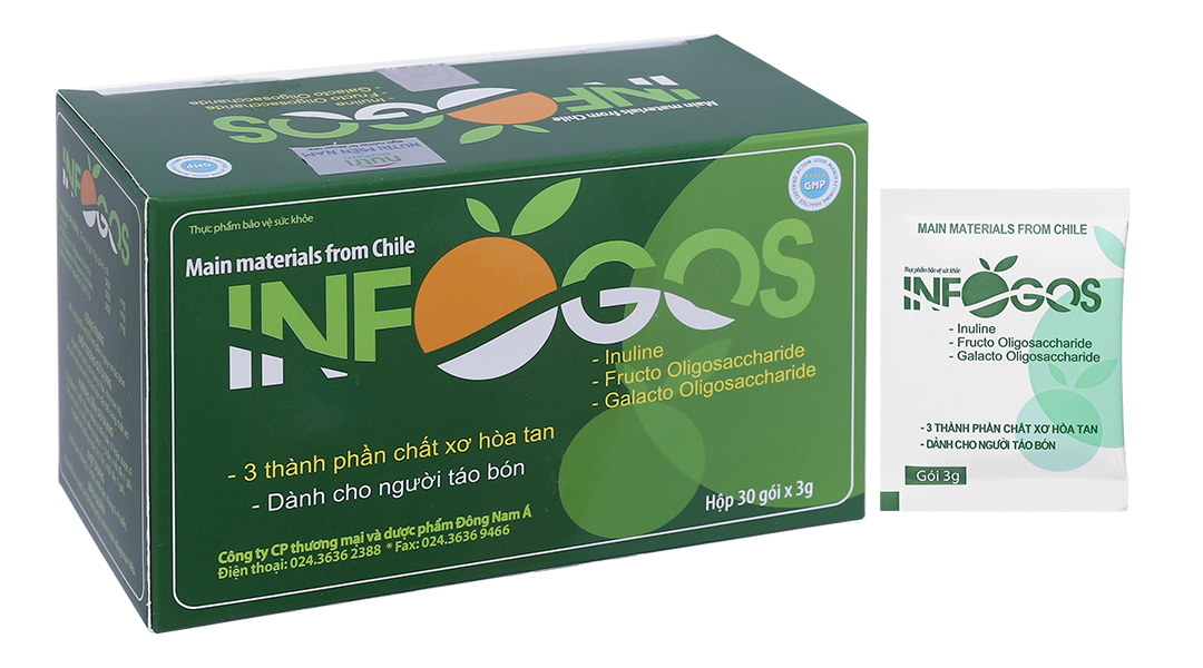 Bột chất xơ hoà tan Infogos hỗ trợ giảm táo bón hộp 30 gói x 3g