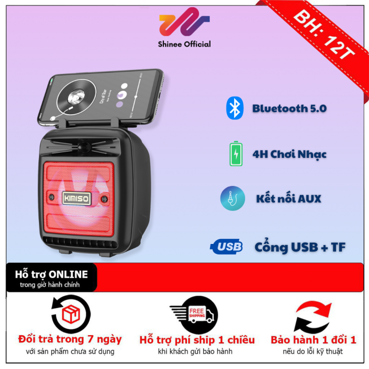 Loa Bluetooth Mini Kimiso 1181 - Loa Bluetooth có đèn led siêu đẹp - Pin trâu Bass mạnh - Loa không dây mini chính hãng giá rẻ - loa nghe nhạc giá rẻ - loa bluetooth có đèn led