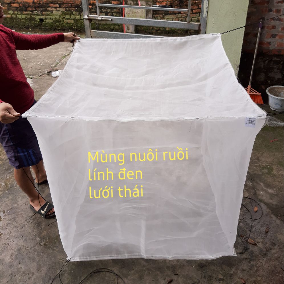 mùng nuôi ruồi lính đen - 1x1x1 lưới thái