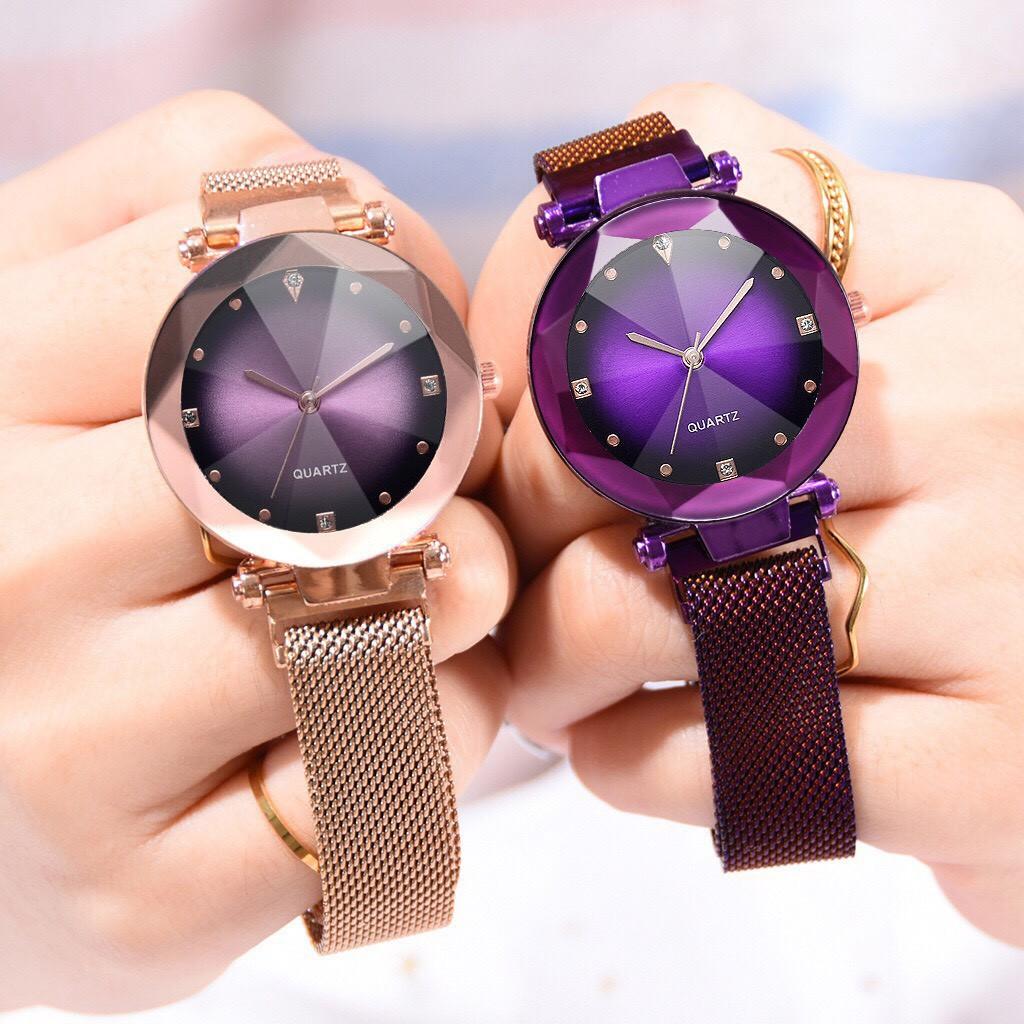 Đồng hồ dây lưới nam châm thời trang nữ Ulzzang
