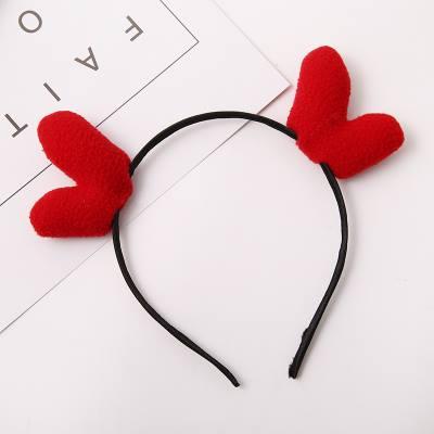 Cài tóc tuần lộc đỏ dễ thương Cute hình trái tim cài tóc nữ