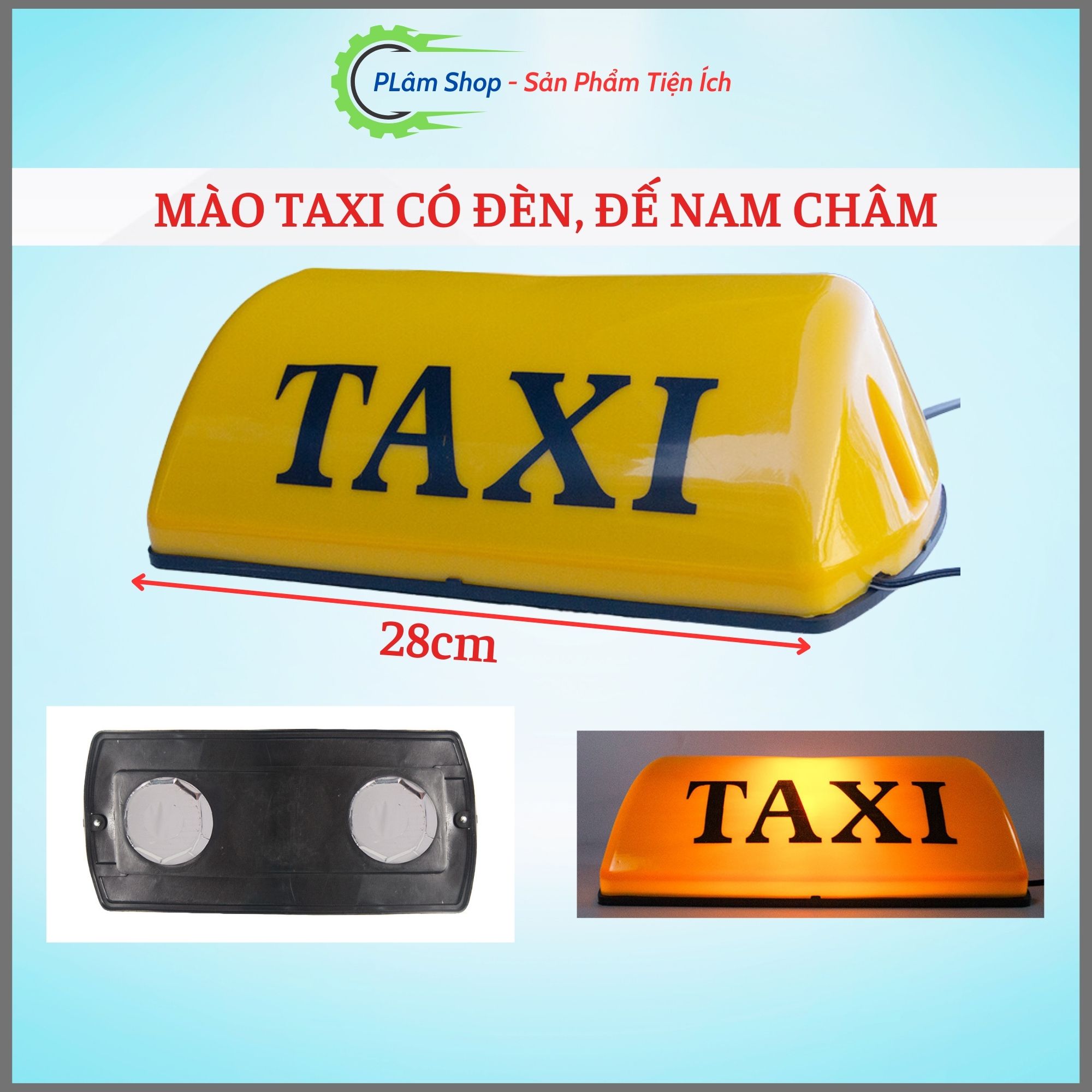 Mào taxi có đèn, đế nam châm