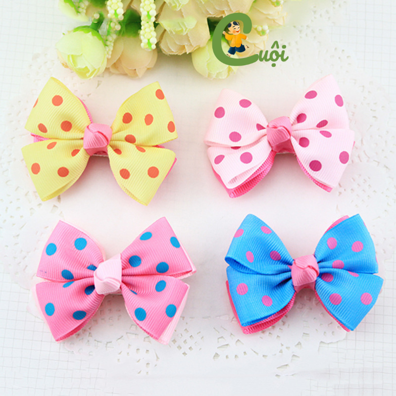 Kẹp tóc mái, kẹp nơ 2 lớp dễ thương đáng yêu cho bé gái Cuội Store