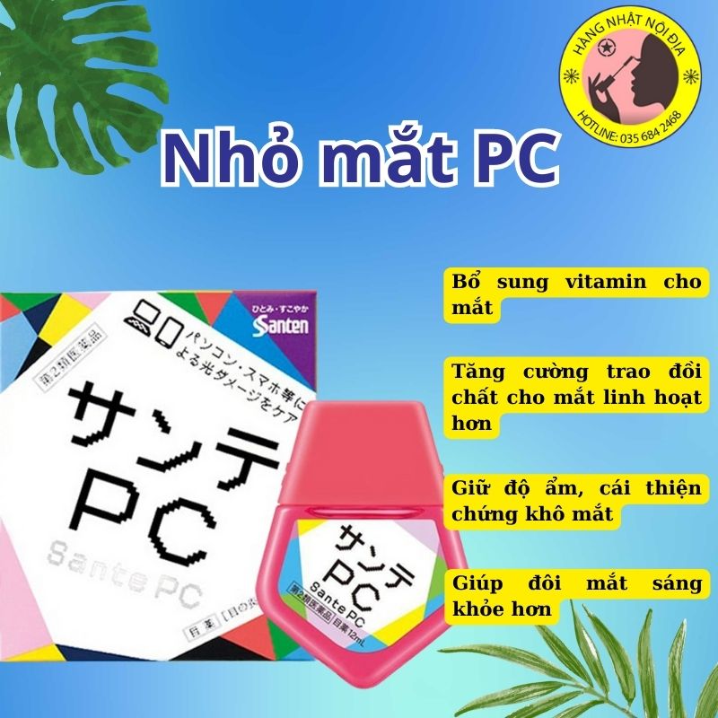 Nhỏ mắt PC Santen Nhật Bản giảm bức xạ máy tính
