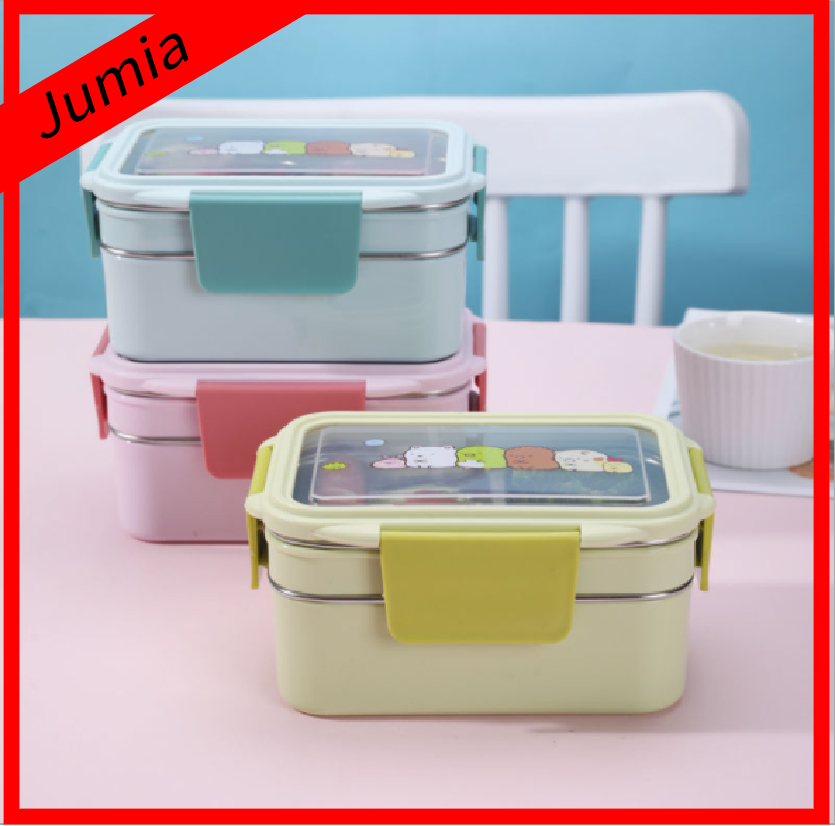 Hộp cơm giữ nhiệt inox 2 tầng chia ngăn mới