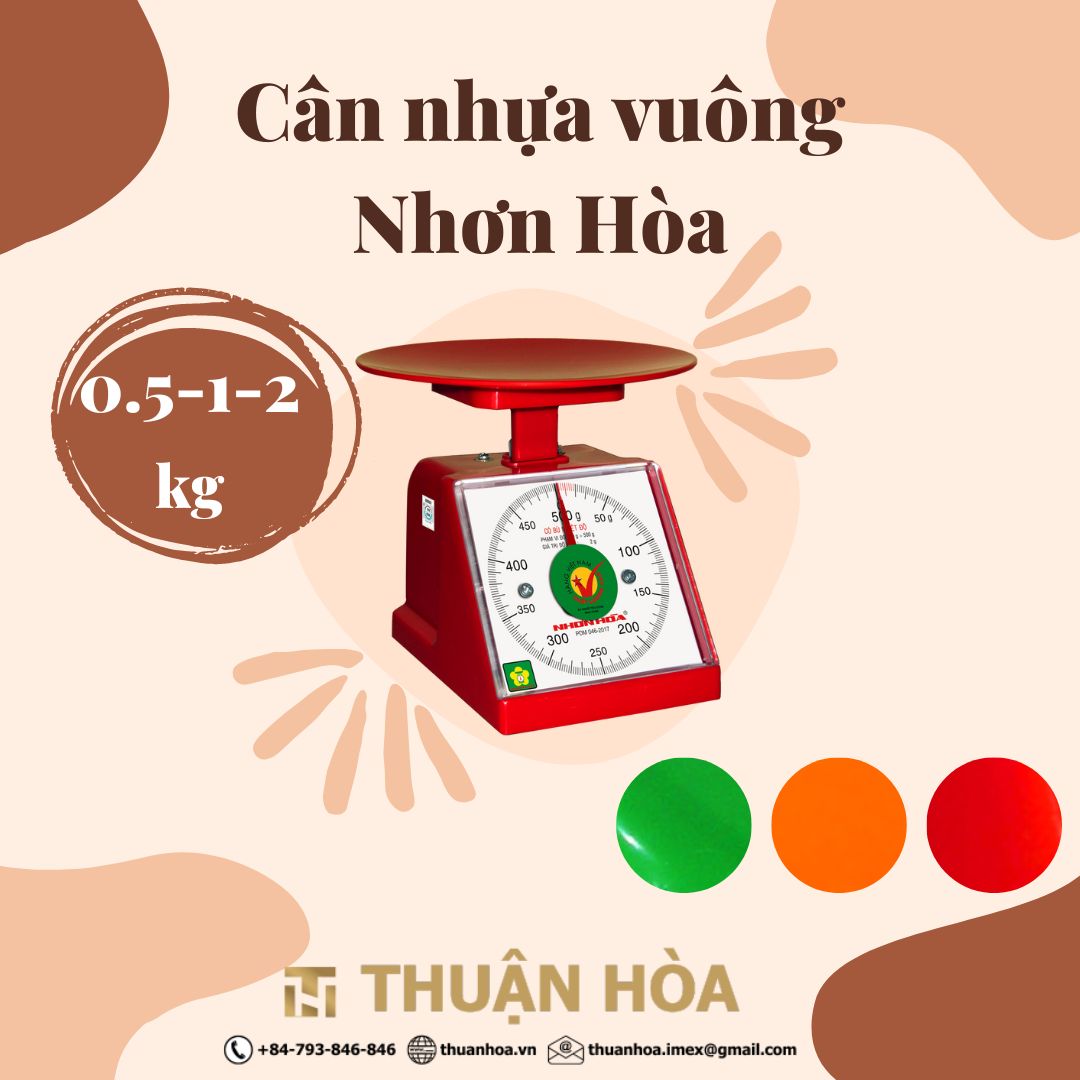 Cân nhựa vuông nhơn hòa 500gr 1kg 2kg