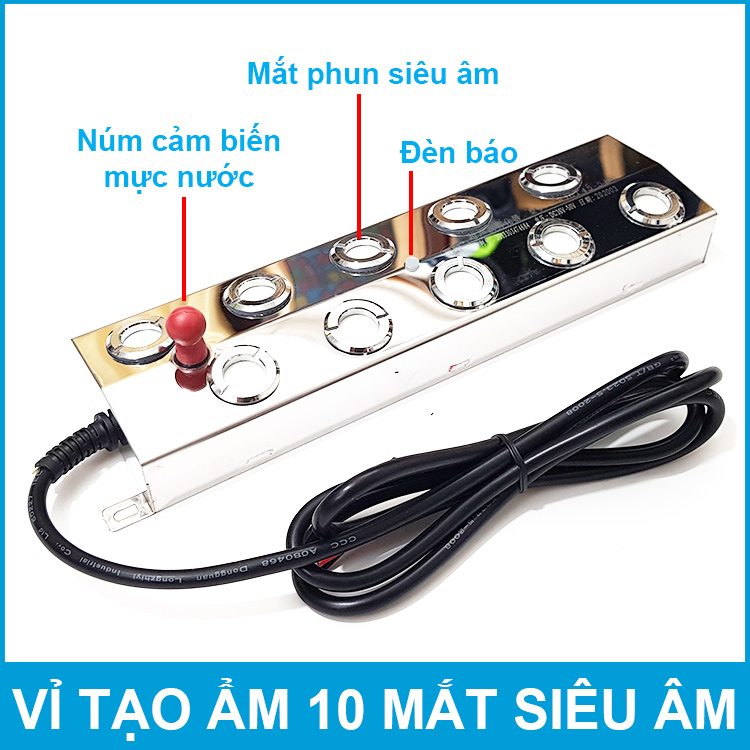 Vỉ tạo ẩm phun sương 10 mắt bằng sóng siêu âm 48V 240W
