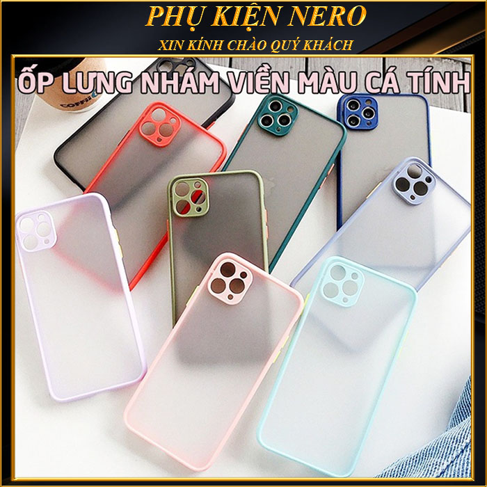 Ốp Lưng iPhone Lưng Nhám Viền Màu Nổi Basic Cam 6/6plus/6s/6splus/7/7plus/8/8plus/x/xr/xs/xsmax/pro/max/plus/promax