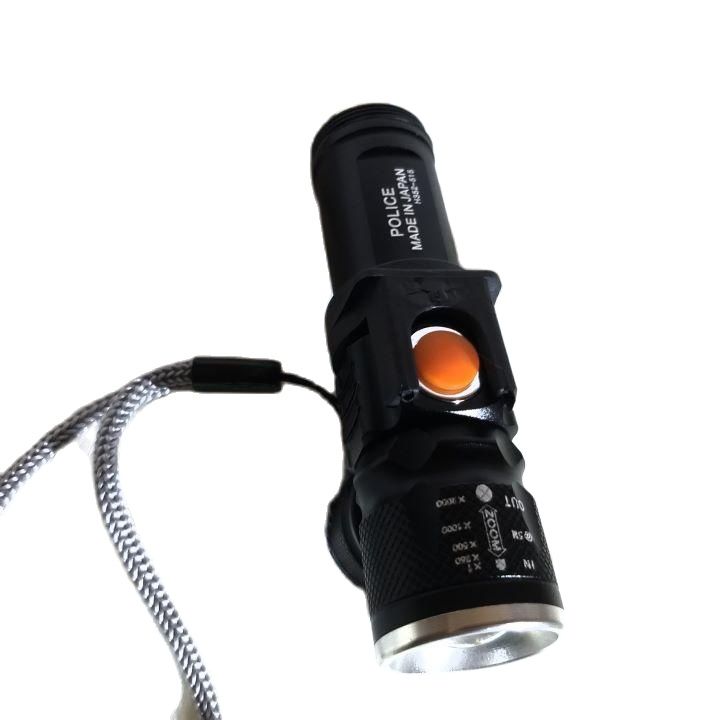 Đèn pin siêu sáng có cổng sạc usb có zoom chất liệu nhôm nhẹ bền