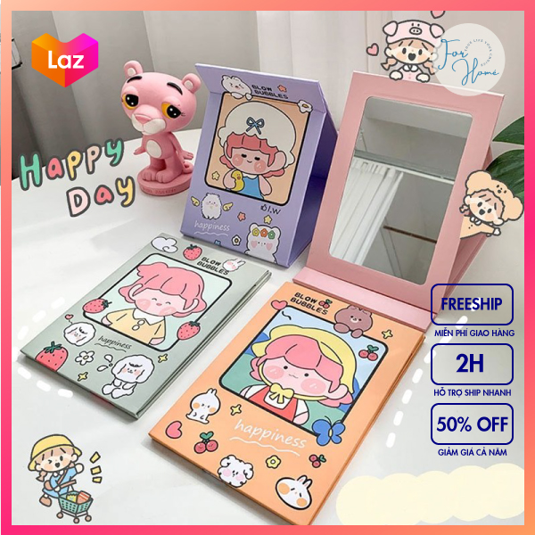 ⚡ĐƯỢC CHỌN MẪU⚡ Gương Trang Điểm Dạng Gấp Để Bàn, Gập Gọn Dễ Thương