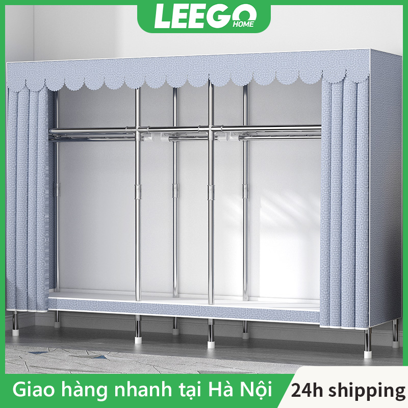 20MM Tủ quần áo không gỉ Tủ Vải Kệ Tủ Vải Metal kích thước lớn dễ lắp đặt Chống ẩm và bụi