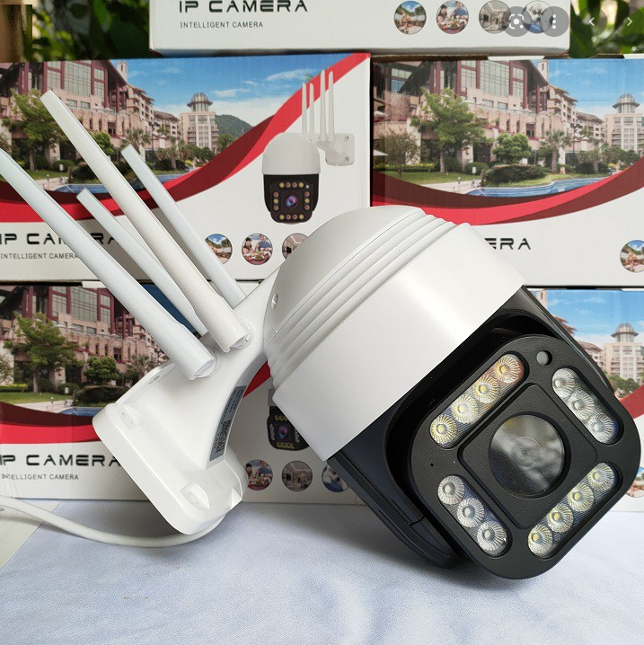 Camera wifi - Camera yoosee Goviz Camera ptz 4 râu ngoài trời với thiết kế chống nước tuyệt đối, hiển thị 3.0MPX- FULL HD 1080, hiện thị màu sắc ban đêm, xoay 360 độ (MÃ KÈM THẺ 735K VÀ KHÔNG THẺ 585K)