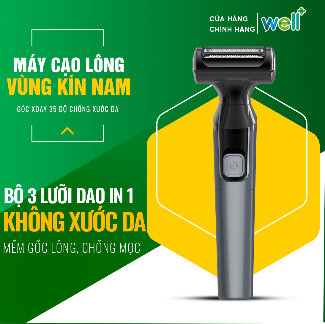 Máy Cạo Lông Vùng Kín Cho Nam Công Nghệ Thiết Kế Đặc Biệt 2 Lưỡi Dao An Toàn Tuyệt Đối Với Vùng Da Nhạy Cảm