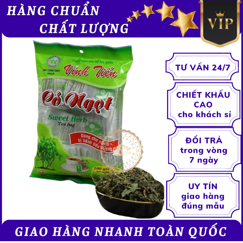 Trà túi lọc cỏ ngọt Vĩnh Tiến– Hỗ trợ h uyết áp [Sức Khỏe]