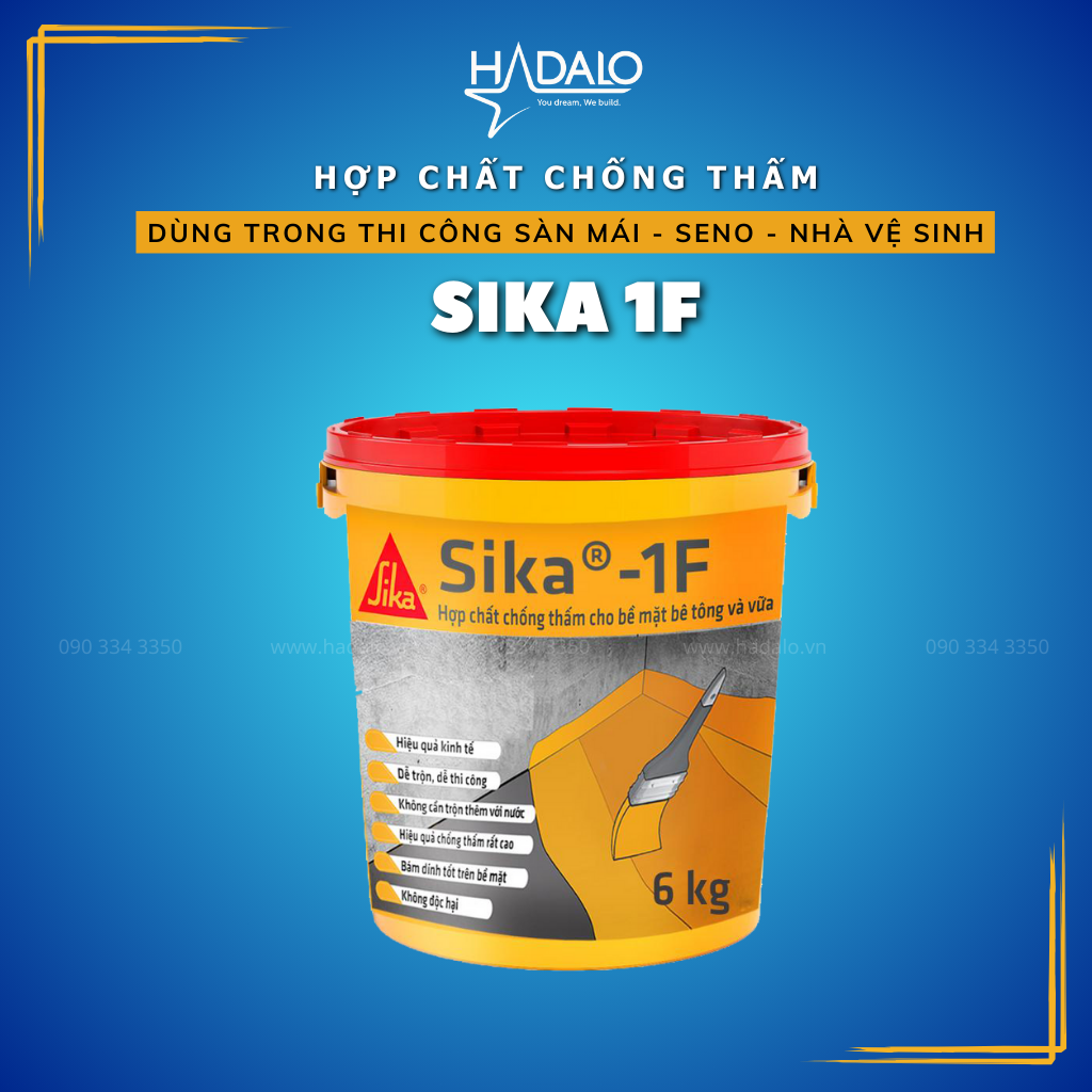 Sika 1F – Chống thấm mái, sân thượng, nhà vệ sinh, seno – 6kg