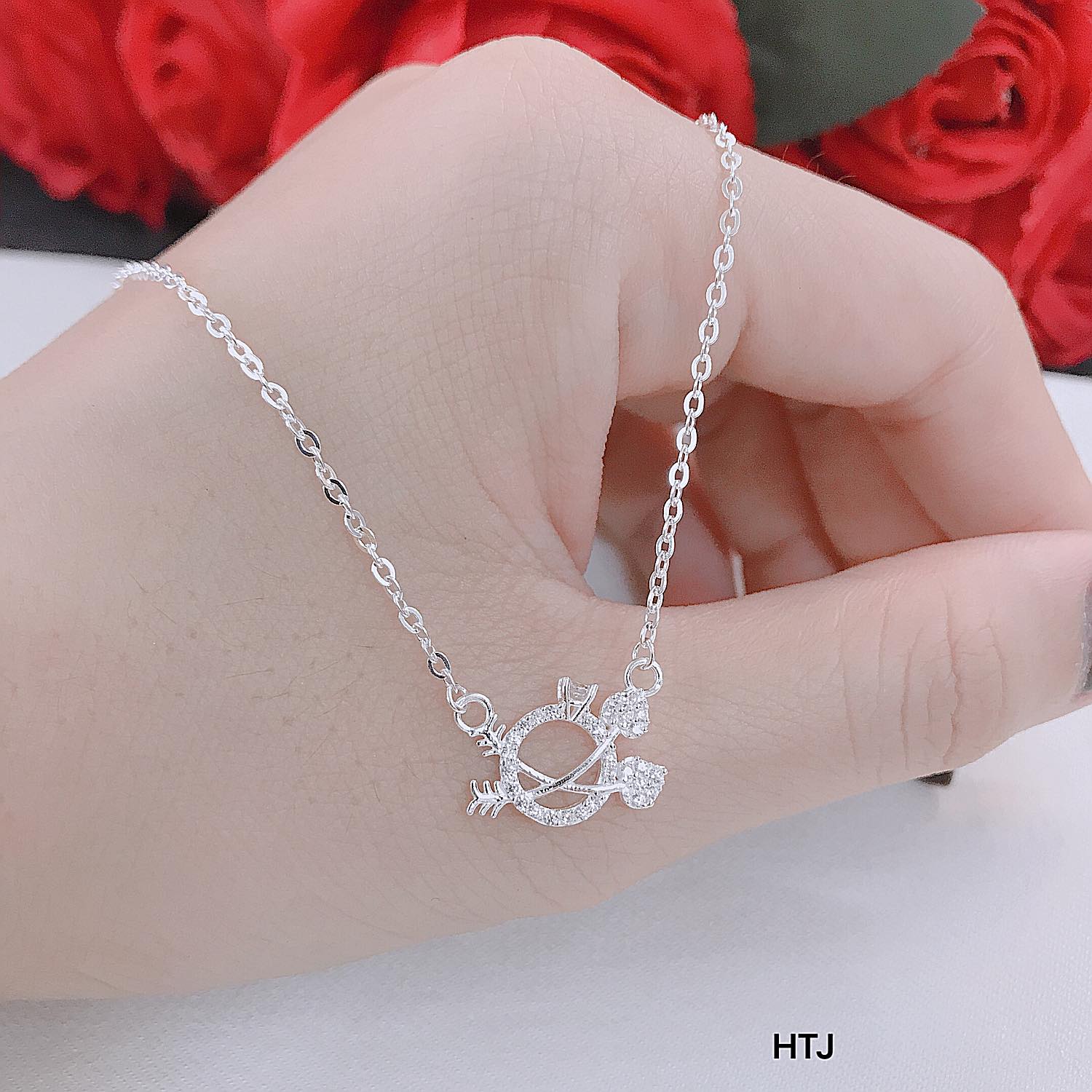 dây chuyền mặt nhẫn bạc ta tk8