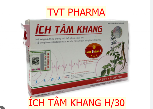 Thương hiệu: Hồng Bàng Viên uống Ích Tâm Khang Hồng Bàng hỗ trợ giảm triệu chứng khó thở, phù do suy tim (3 vỉ x 10 viên)