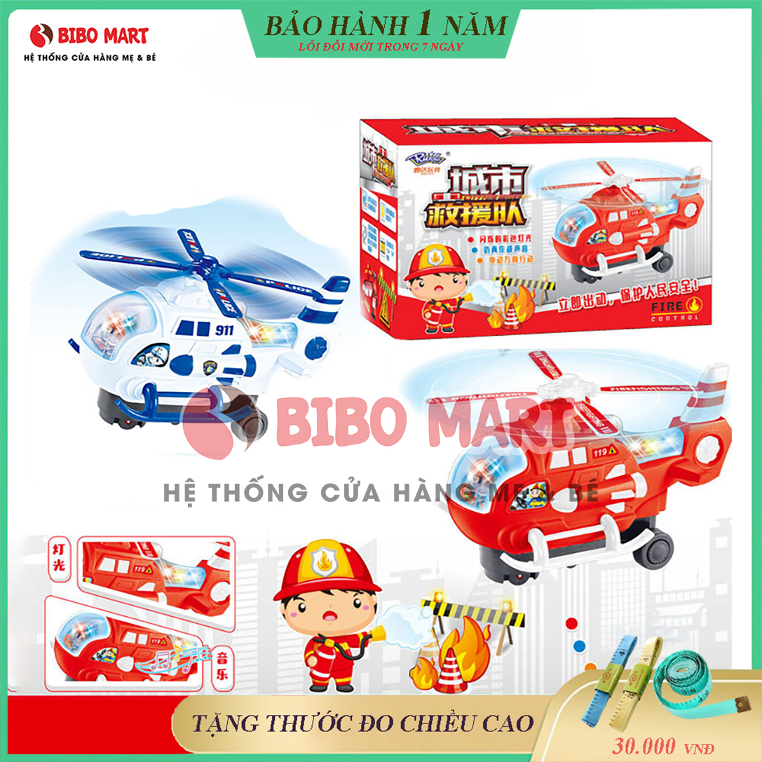 Đồ chơi máy bay trực thăng dành cho bé có đèn và nhạc - đồ chơi trẻ em tự xoay khi gặp chướng ngại vật