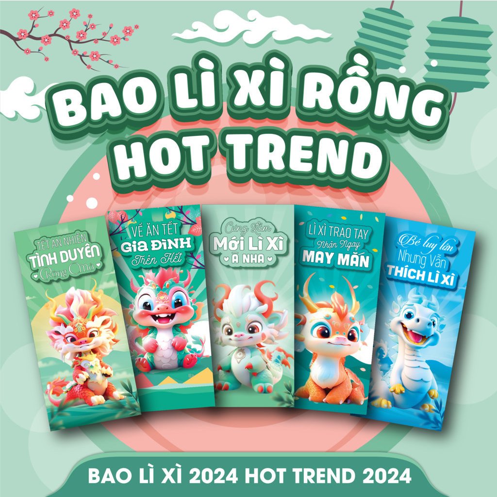 10 bao lì xì hottrend - bao lì xì giáp thìn 2024