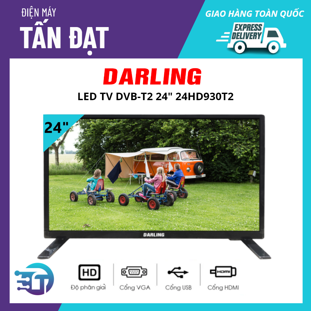 Led tivi darling 24 inch hd model 24hd930t2 24hd920t2 24hd900t2 - bảo hành toàn quốc 2 năm