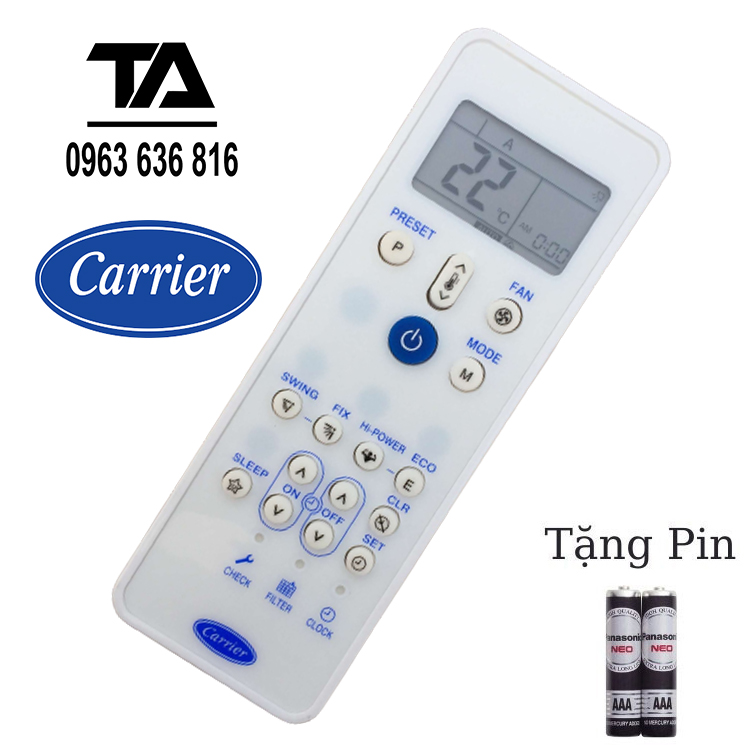 Điều khiển điều hòa carrier cer cvur hur