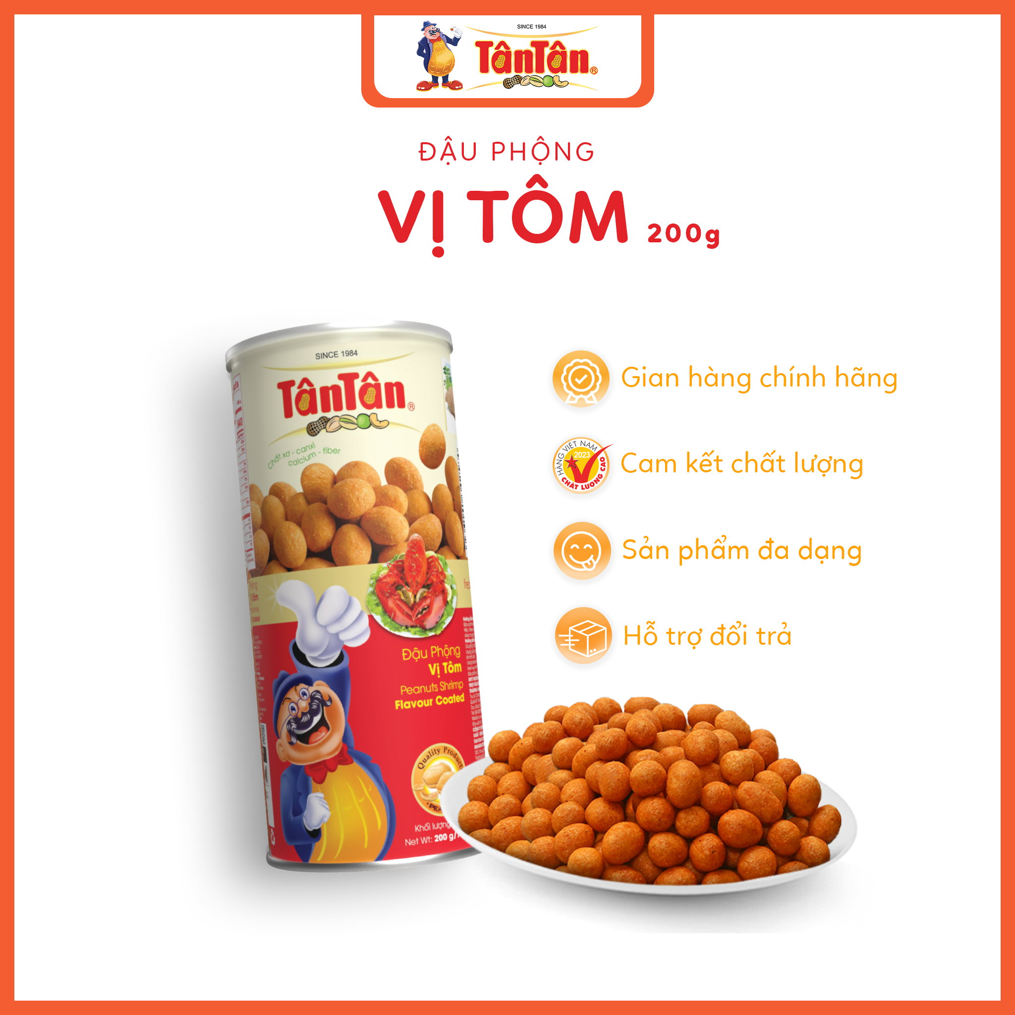 Đậu phộng vị Tôm Tân Tân 200g