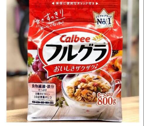 Ngũ cốc calbee vị trái cây gói đỏ 750g hàng nhật bản