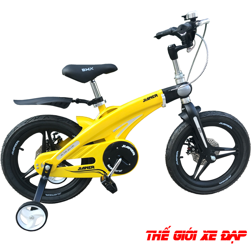 Xe đạp trẻ em cho bé từ 5 đến 11 tuổi JIANER S9 cỡ 16 inch khung rút, vành đúc, phanh đĩa