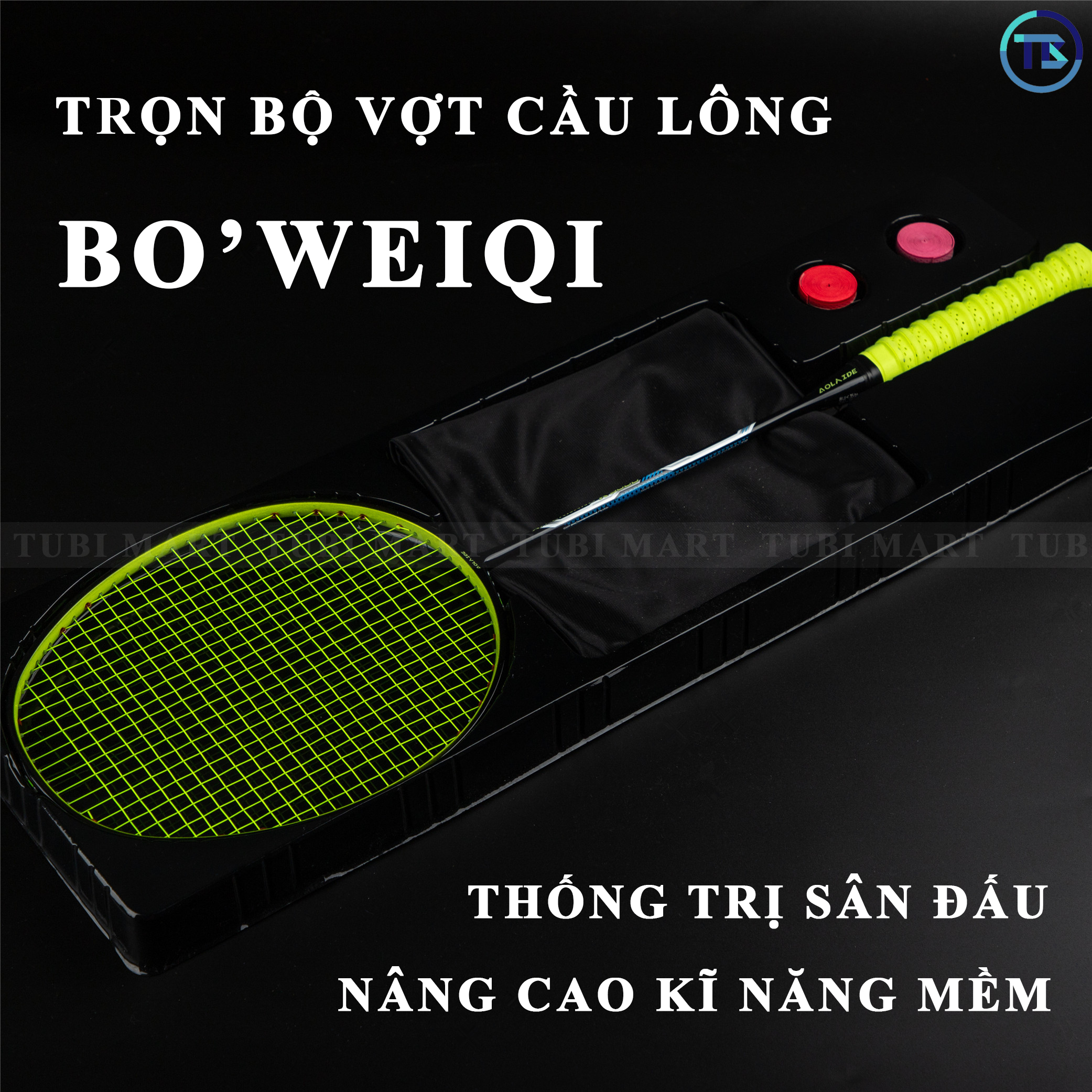 Bộ Vợt Cầu Lông Boweiqi Chính Hãng – Vợt Cầu Lông 100% Khung Carbon Siêu Bền, Siêu Nhẹ KÈM PHỤ KIỆN – TB007