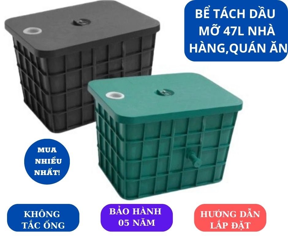 Bể tách lọc dầu mỡ dư thừa nhà bếp - bẫy mỡ - loại 47l - ưa dùng nhất)