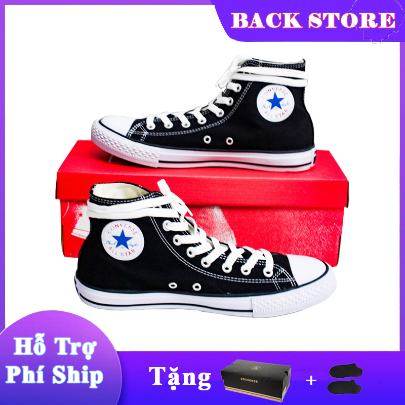Giày thể thao thời trang nam, nữ Converse Classic cổ cao màu đen [ Tặng box + vớ ]
