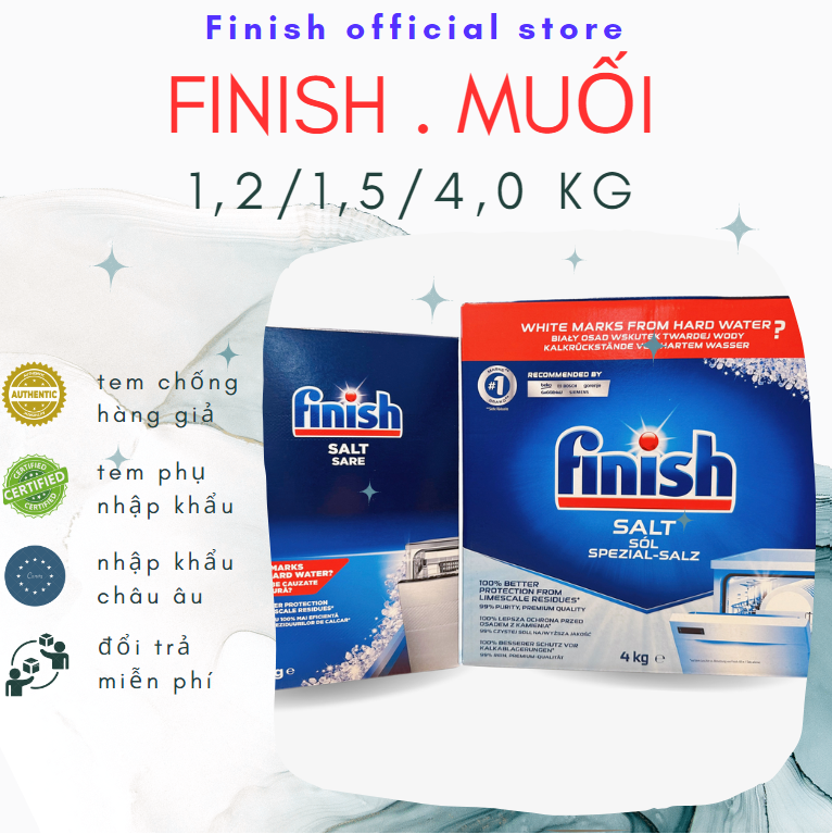 Muối rửa chén bát Finish 1.5/4 kg