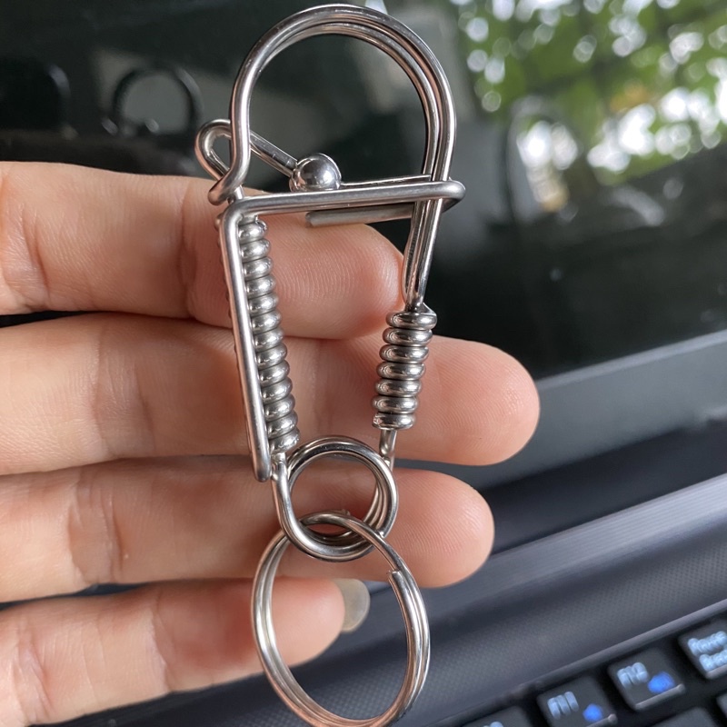 Móc khoá inox 304 Móc chìa khoá xe máy oto bằng inox 2 ly cứng cáp bền đẹp