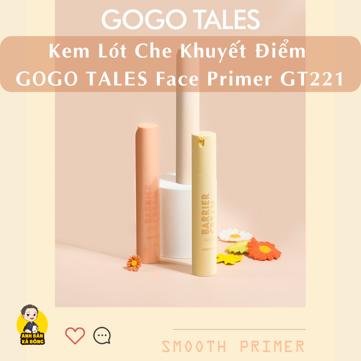 Kem lót che khuyết điểm gogo tales face primer gt221