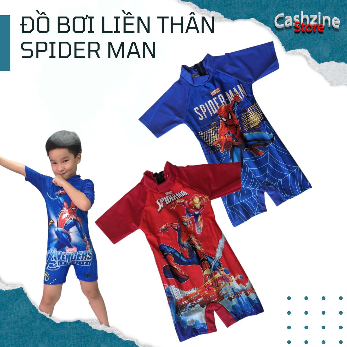 Đồ bơi lội, Đồ bơi trẻ en liền thân phong cách Hàn Quốc, chất liệu vải nhập khẩu