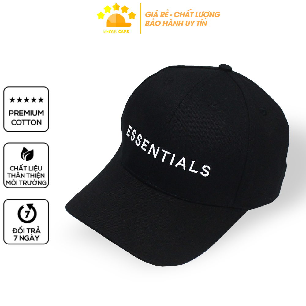 [FREESHIP] Mũ Lưỡi Trai Nam Nón Kết Nữ Essentials Đen Trắng Vải Kaki Tốt Bền - Royal Caps