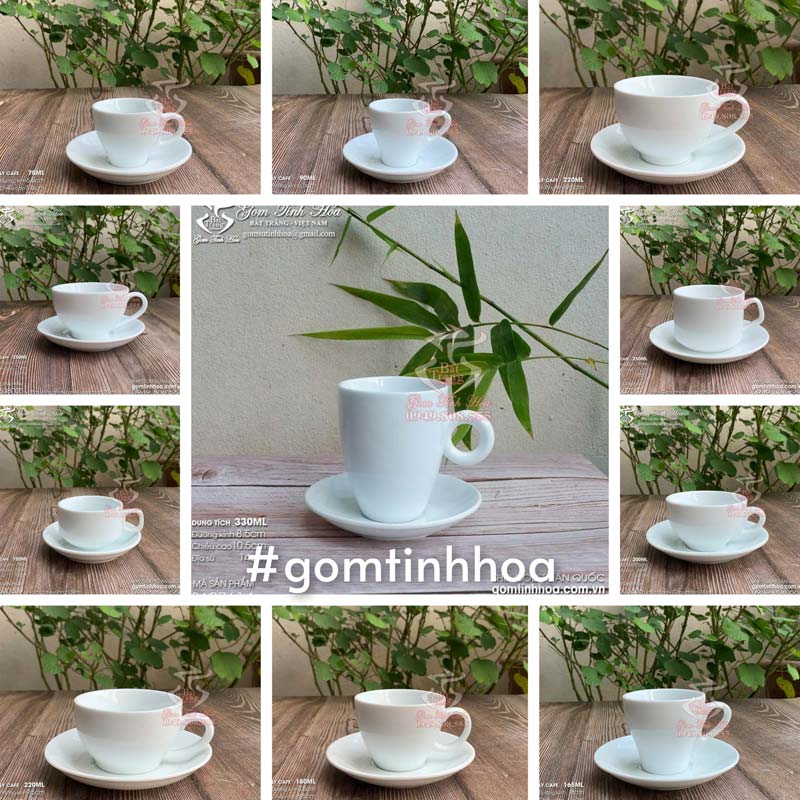 Bộ ly tách sứ uống cà phê capuchino gốm sứ Bát Tràng cao cấp
