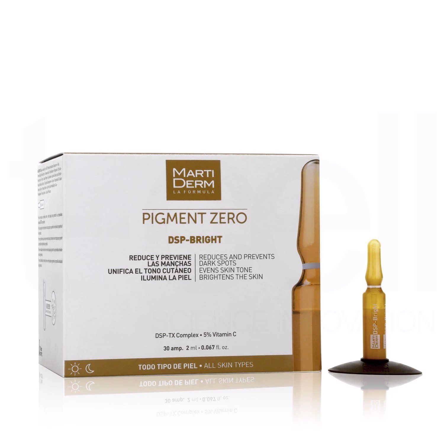 - martiderm pigment zero dsp bright- ampoule dưỡng sáng đều màu da, giảm đốm sắc tố