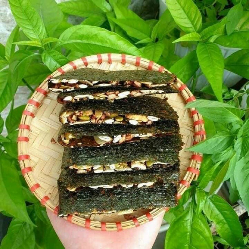 Rong biển kẹp hạt snack ngũ cốc dinh dưỡng gạo lứt chà bông không đường